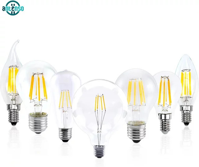 Retro Edison LED Filament Glühbirne Transparent in Cool White mit E27 Fassung für 220V - Bild 1