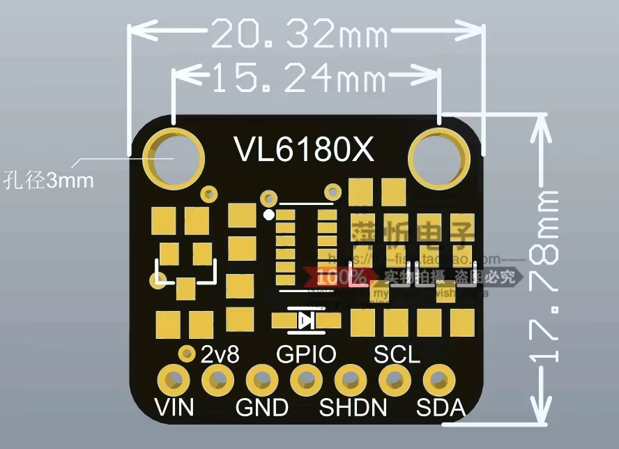 AITEXM ROBOT VL6180X Optisches Entfernungsmesser Sensor Modul mit I2C Schnittstelle für Arduino in Schwarz - Bild 4