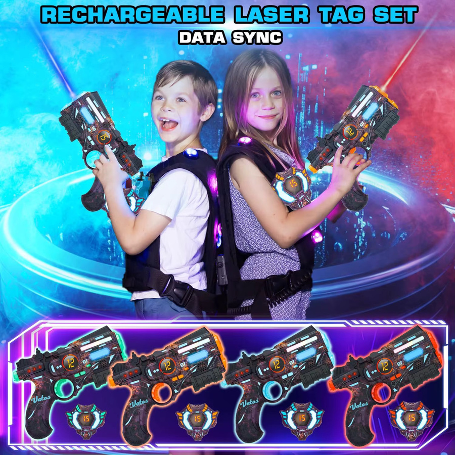 Vatos Laser Tag Pistole, Infrarot, mit glühendem Licht, 4-teiliges Set - Bild 3