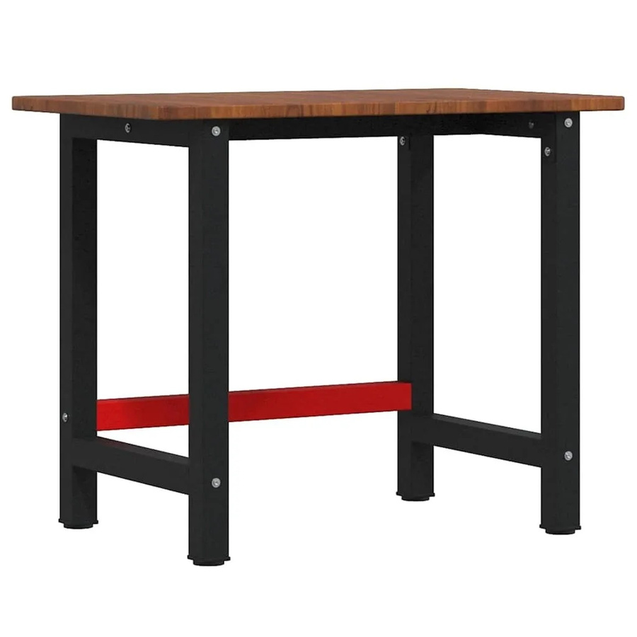 vidaXL Werkbank aus Massivholz Eiche in Dunkelbraun, B/T/H: 100 x 60 x 81,5 cm - Bild 2