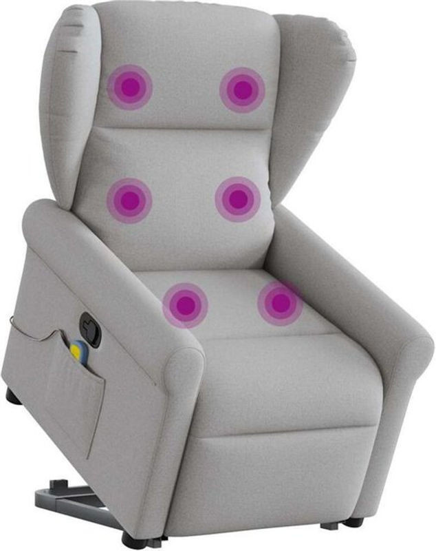 Massagesessel mit Aufstehhilfe von vidaxl in Wolkengrau aus Stoff - Bild 1