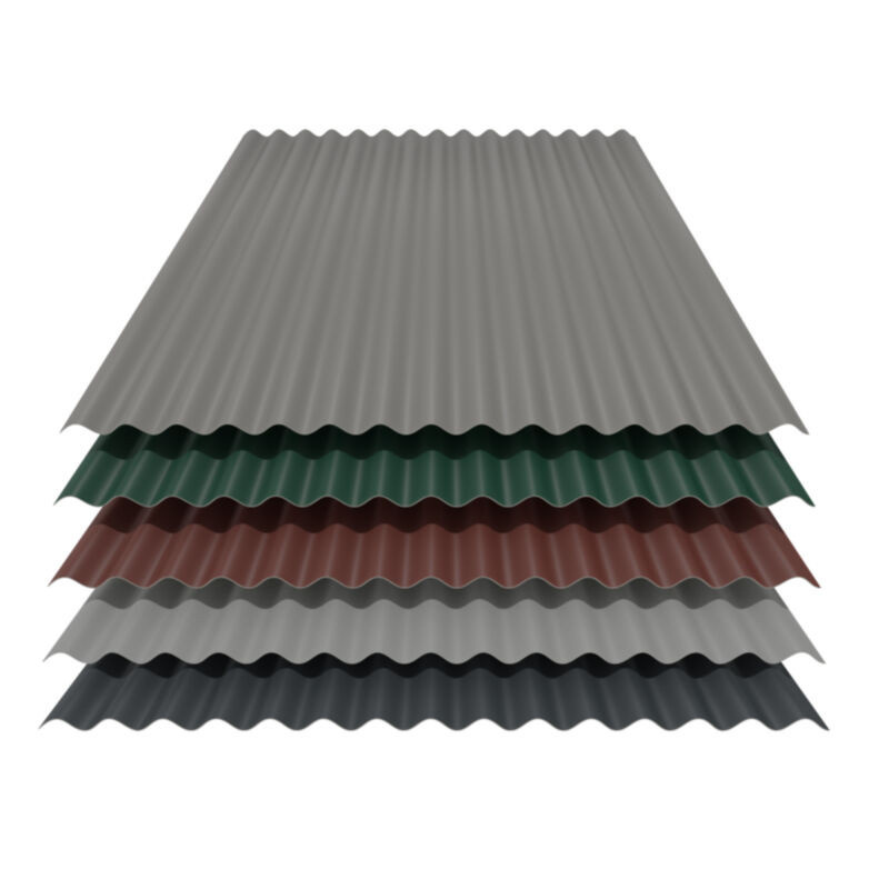 Aluminium-Wellblech 76/18 von Friedrich von Lien AG in Grau mit 25 µm Polyester-Beschichtung und 0,70 mm Materialstärke - Bild 1