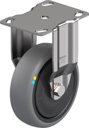 Blickle Bockrolle BKPXA-TPA 101KFD-ELS in Schwarz-Grau aus Edelstahl mit 100 mm Rad-Durchmesser und 70 kg Tragfähigkeit - Bild 1