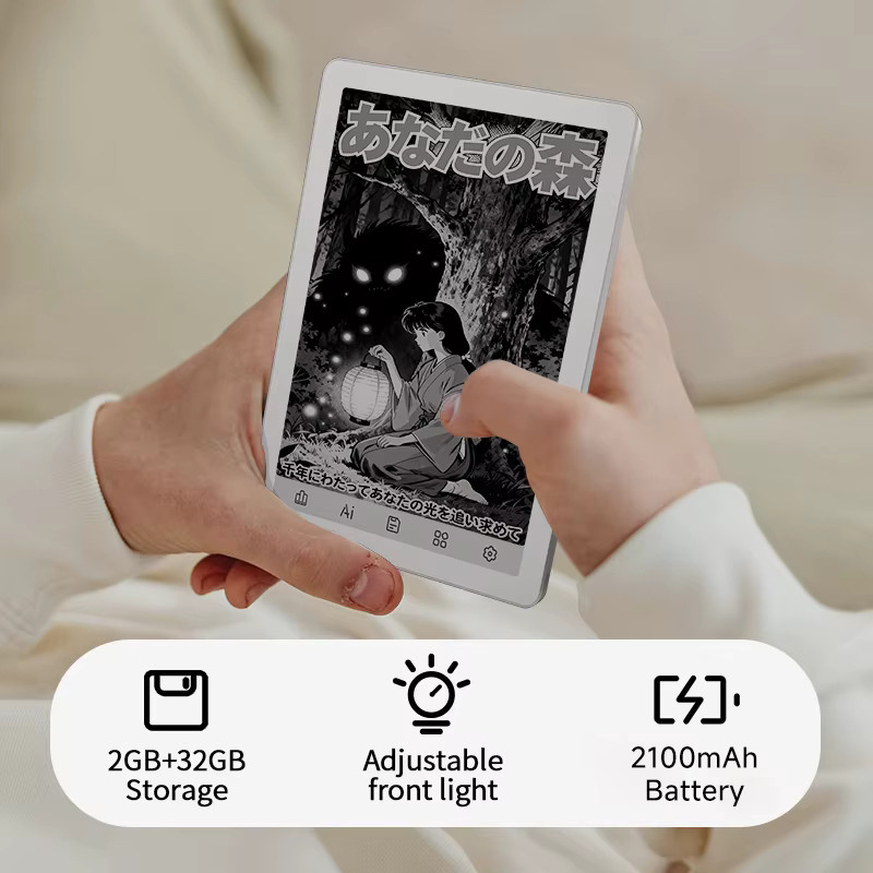 Bigme B6 E-Ink E-Book-Reader mit 6 Zoll Display, Android 14, Augenfreundliche Frontbeleuchtung, Farbe: Weiß - Bild 2