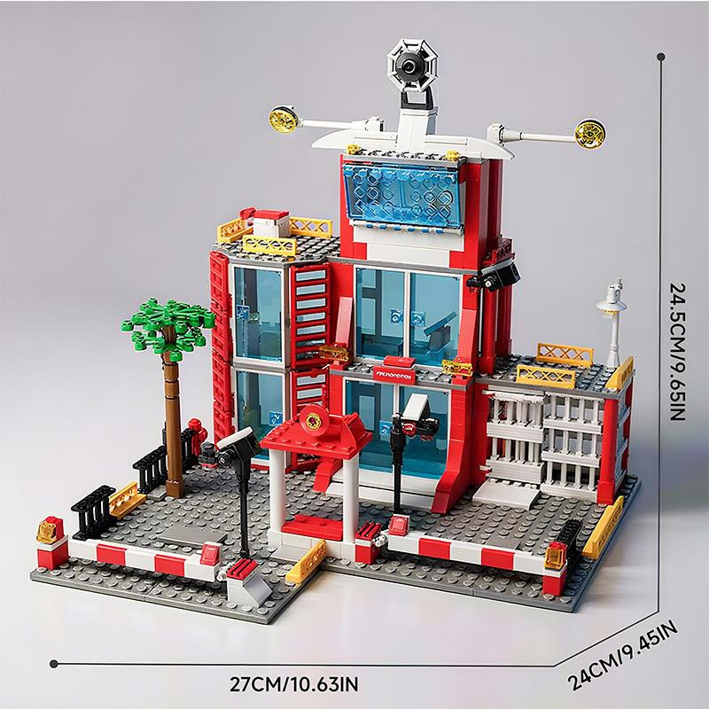 Linyi toy Bausteinset Stadtgebiet Gebäude Polizei-Raum Feuerwehr Station - Bild 3