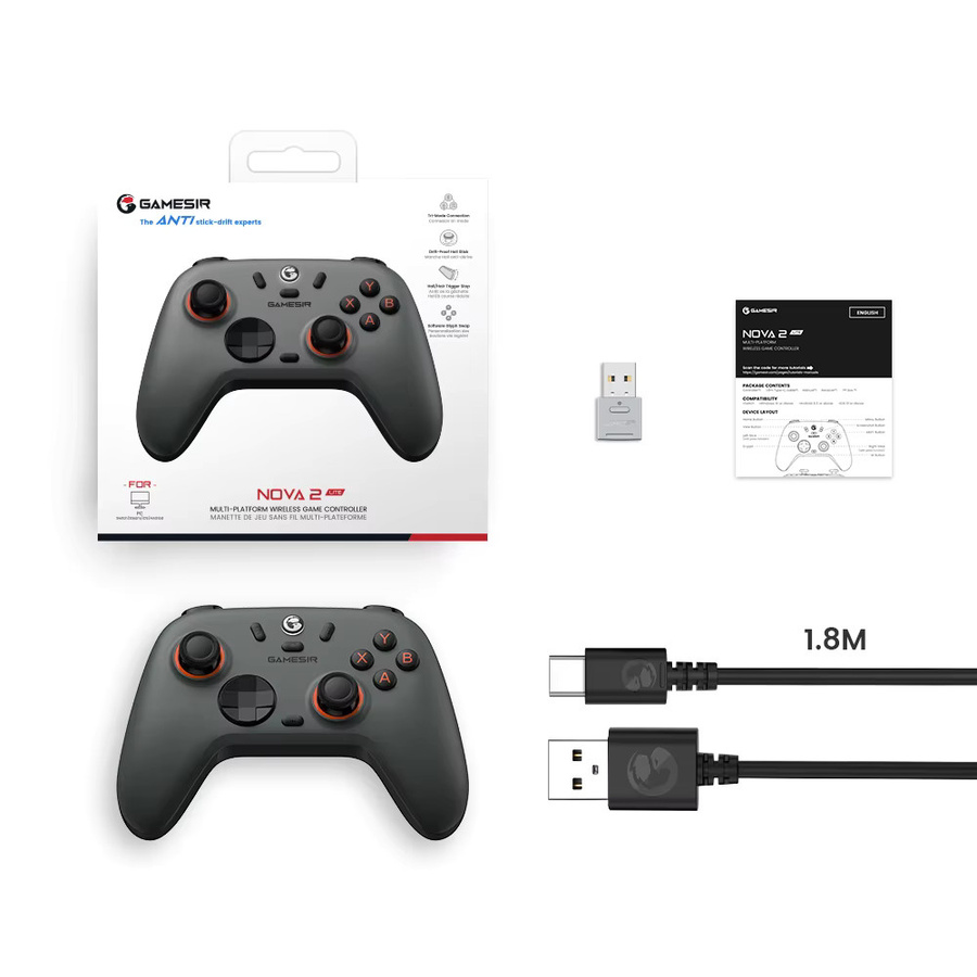 GameSir Nova Lite kabelloser Controller mit Hall-Effekt für Nintendo Switch, iPhone, Android und PC in Weiß - Bild 4