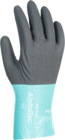 Ansell Chemikalienschutz-Handschuhe AlphaTec 58-128 aus Nitril in Grau, Größe 7 - Bild 1