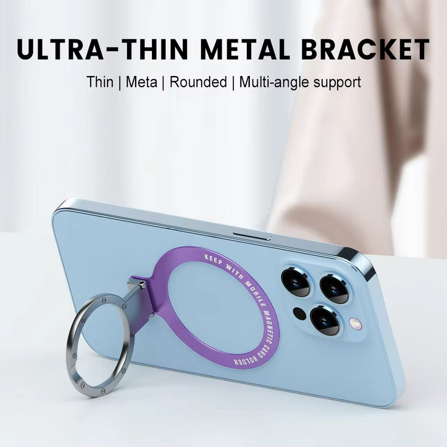 Magnetischer Handy-Ringhalter in Schwarz für iPhone und Samsung mit MagSafe-Kompatibilität und abnehmbarer Halterung - Bild 3