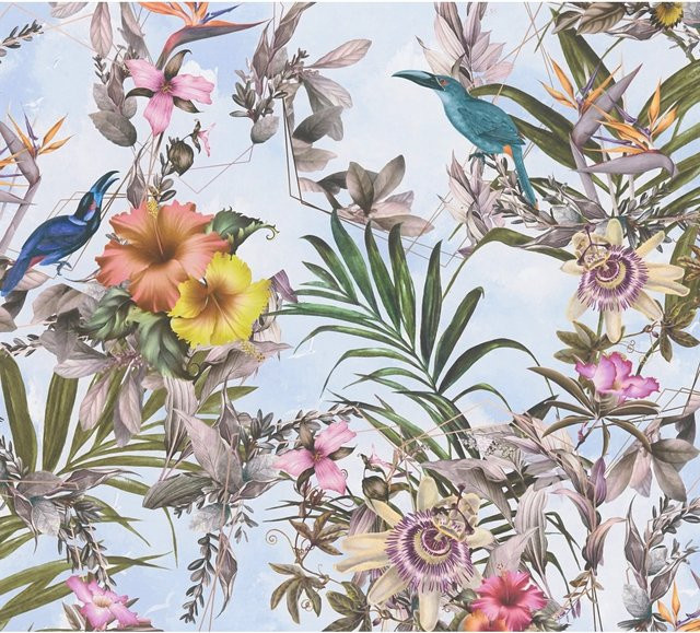 A.S. Création Vliestapete Blumenoptik Floral in Weiß und Grün mit mattem Finish - Bild 1