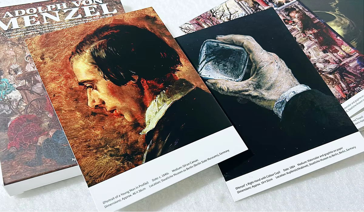 30 Stück Postkarten im Stil von Adolph von Menzel Ölgemälde, bunte Kunstkarten für DIY Journal und Dekoration - Bild 2