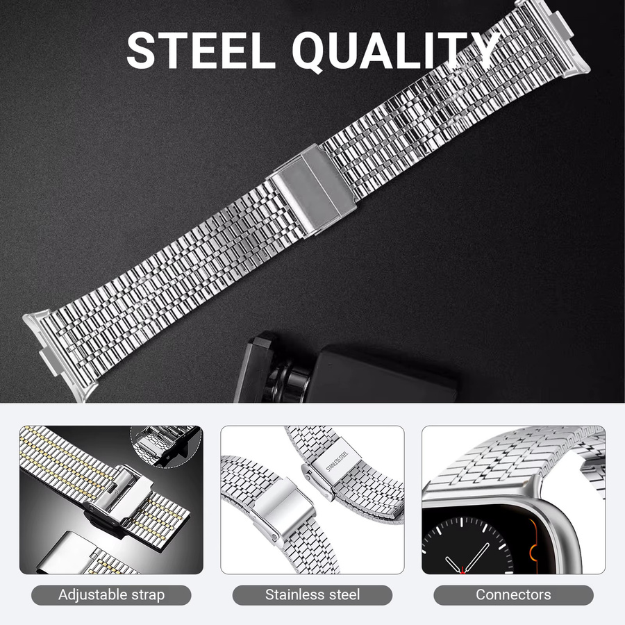 Geekthink Uhrenarmband Edelstahl, Silber, Unisex - Bild 3