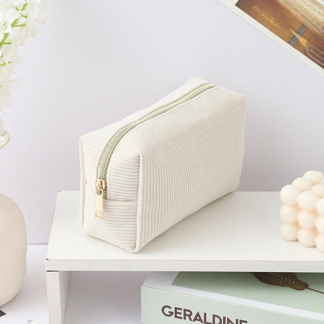 Einlagiges Federmäppchen Ruidi bb mit vertikalem Streifen-Design in Weiß, B/H: 19,5 x 6,0 cm - Bild 1