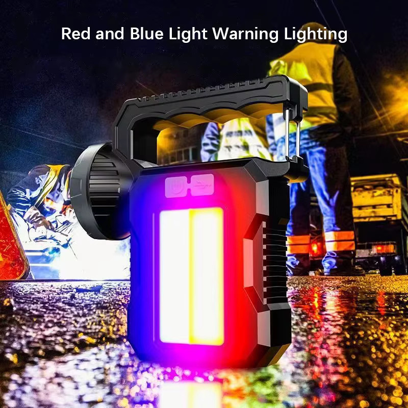SHENZHITECH Solar Tragbare LED Taschenlampe mit COB Arbeit Licht und Laterne Funktion in Schwarz - Bild 3