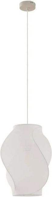 Lucande Pendelleuchte Tovina Weiß aus Textil, skandinavisches Design, 1-flammig, E27, Durchmesser: 40 cm, Höhe: 36 cm - Bild 1