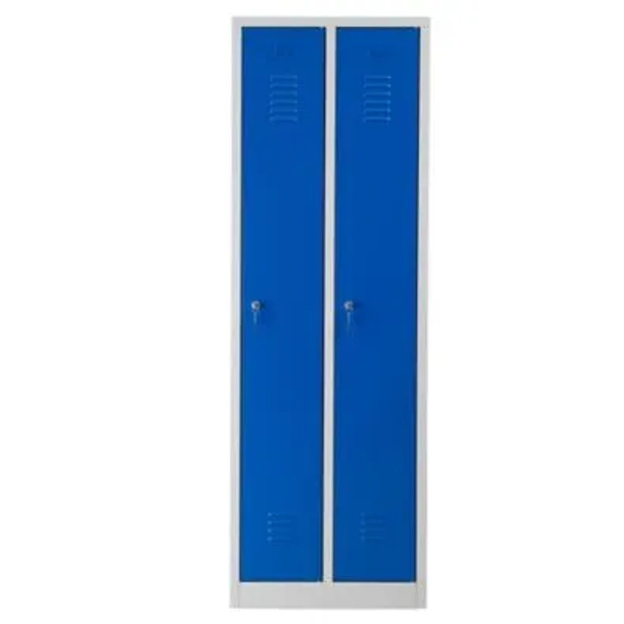 PROREGAL Garderobenspind Camel 2-Fächer aus Metall mit Zylinderschloss, Farbe: Grau-Blau, H x B x T: 180 x 60 x 50 cm - Bild 2