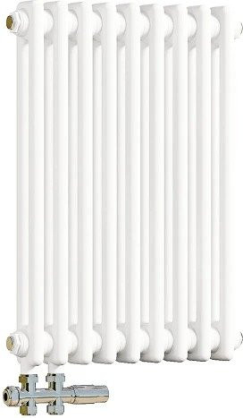 Duschparadies Traditioneller Heizkörper für Warmwasserbetrieb Weiß B: 60 cm, H: 42,5 cm, 2 Säulen, 484W - Bild 1
