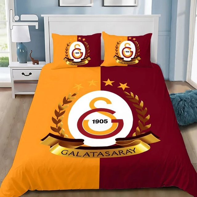 Galatasaray Bettwäsche-Set mit Logo, 3D-Druck, Farbe Orange, B/H: 140 x 210 cm - Bild 1