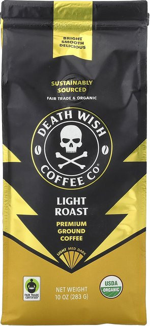 Death Wish Coffee, Kaffee, helle Röstung, gemahlen, 283 g - Bild 1