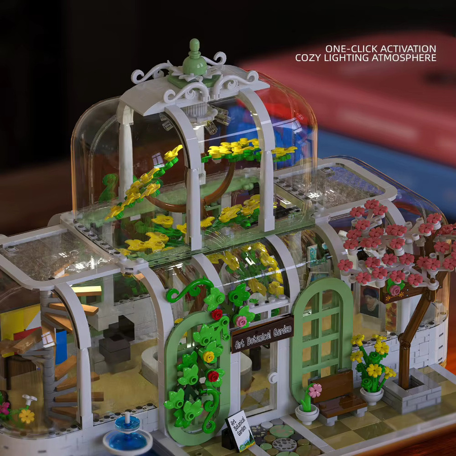 SixBricks MOC Kunst Transparent Baum Blume Haus, Bausteine Set - Bild 3