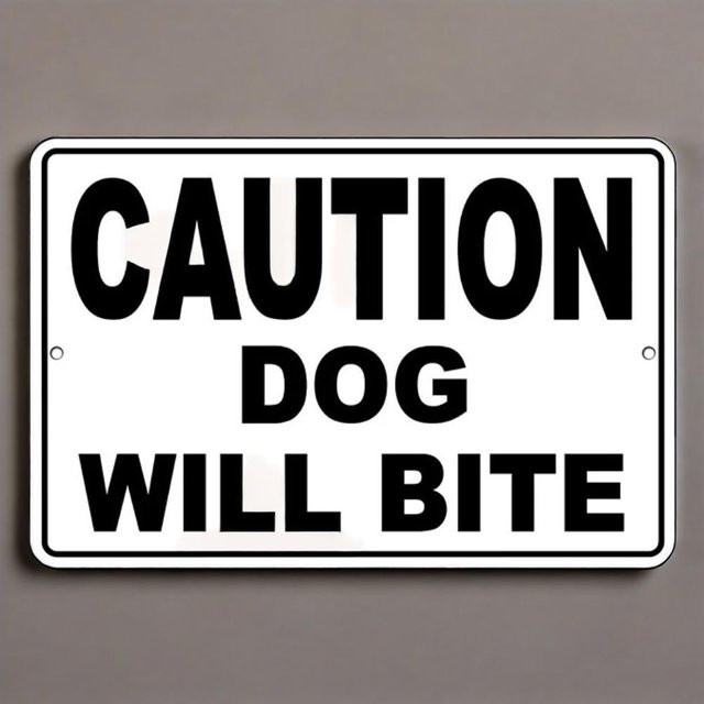 DogBite Shield Warnschild Vorsicht Hund aus robustem Aluminium in Weiß B/H: 20 x 20 cm - Bild 1