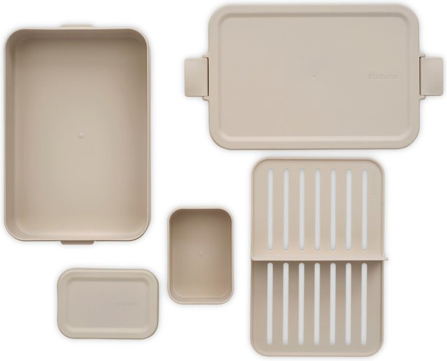 Bento-Lunchbox MAKE & TAKE von Brabantia in Beige mit Fächtern und Clip-Verschluss - Bild 1