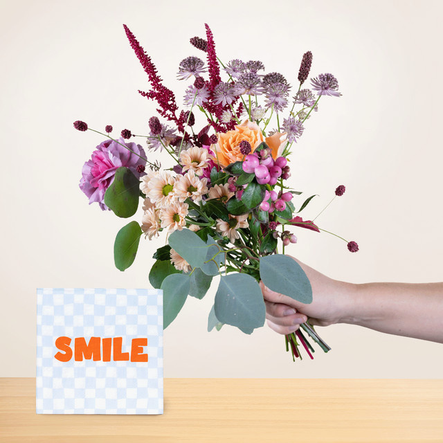 BLUME2000 Herbstgruß mit Servietten Smile bunch lightpink orange - Bild 1