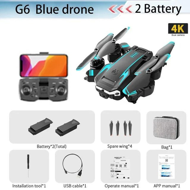 JJRC S6 Faltbare Quadrocopter-Drohne mit 4K HD-Kamera, FPV WIFI und Hindernisvermeidung, Blau - Bild 1