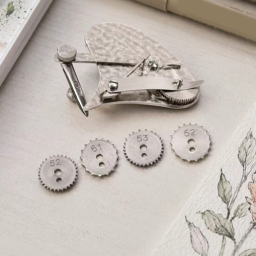 Vintage Präzisions-Punktierstift-Set aus Metall in Silber mit austauschbarem Rollenrad für gepunktete Linien und Dual-Modus-Anreißfunktion - Bild 2