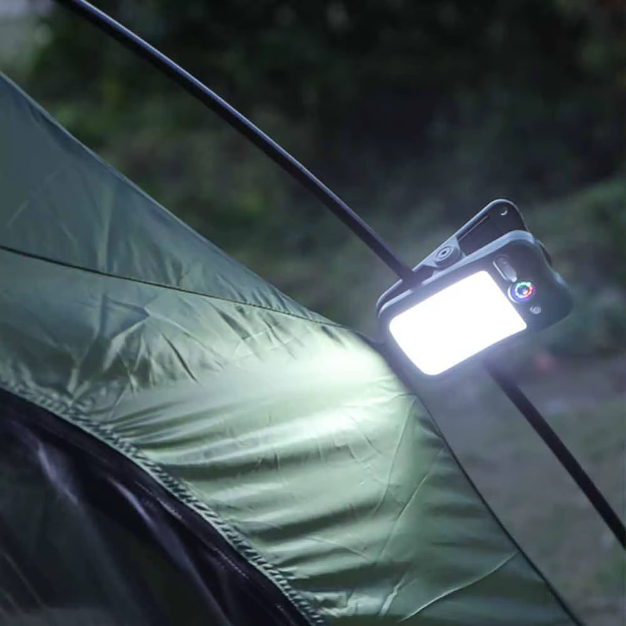 SHENZHITECH Solar-Camping-Clipleuchte in Weiß mit dimmbarer COB-LED und Monokristallinem Solarpanel - Bild 4