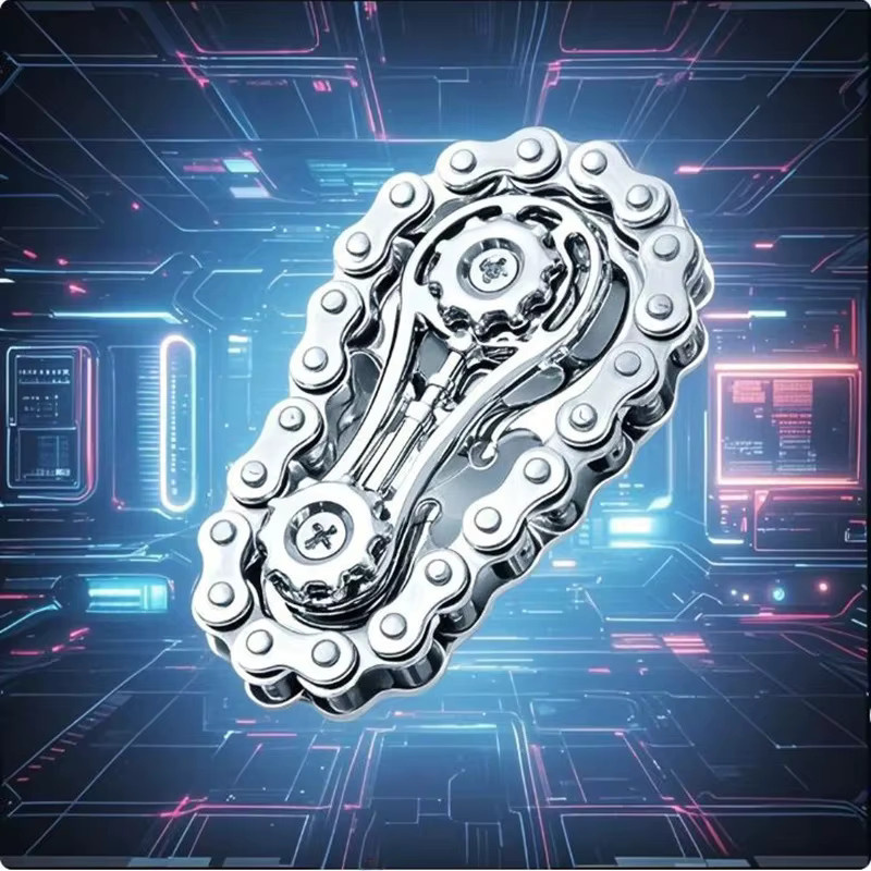 YuHaoHui Kettenrad Fingerspitze Gyroskop Fidget Spinner, Anti Stress, Metall - Bild 6