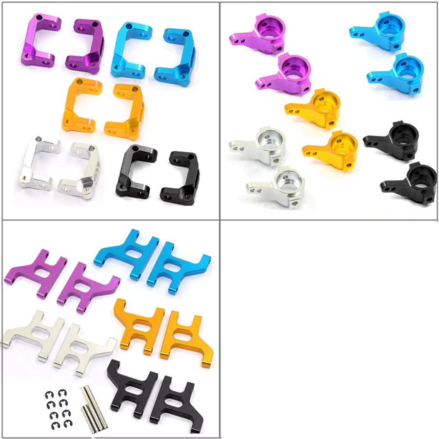 Tamiya Metall Front Steering Cup C Hub Carrier Suspension Arm Set, Grau - Bild 4