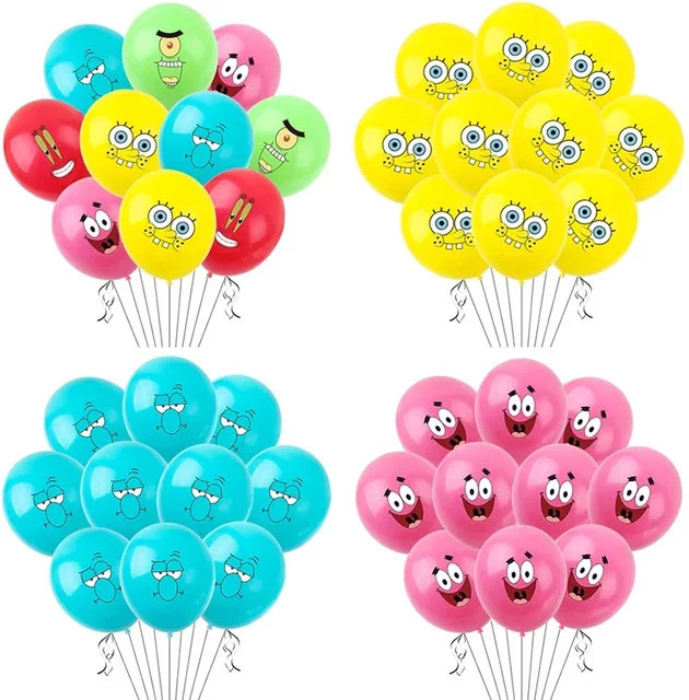 Potdemiel Spongebob Cartoon Latex Luftballons für Kindergeburtstage und Babypartys - Bild 1