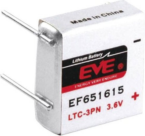 EVE Spezial-Batterie LTC-3PN Lithium 3.6V 400 mAh mit U-Lötpins in Silber - Bild 1