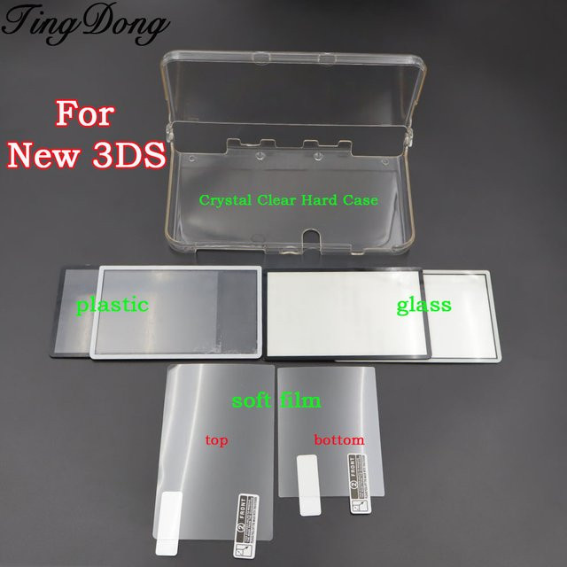 TingDong Kristall-Schutzhülle für die New 3DS Konsole in Transparent mit Gehäuse und Displayfolien für oben und unten - Bild 1
