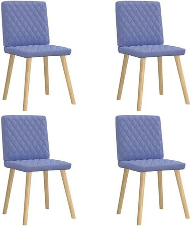 vidaXL Esszimmerstühle 4er Set in Jeansblau aus Stoff mit Holzbeinen für dein Esszimmer oder Wohnzimmer