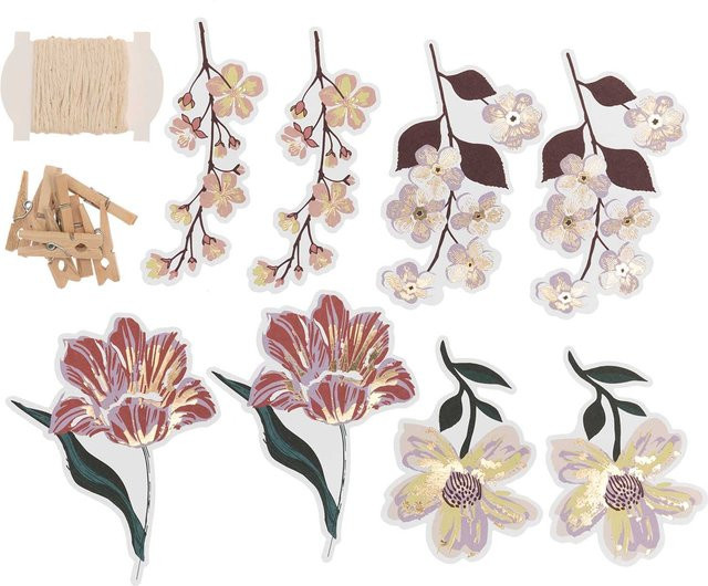 Rico Design Paper Poetry Papieranhänger mit Blumen Motiv, 8 Stück, Multicolor - Bild 1