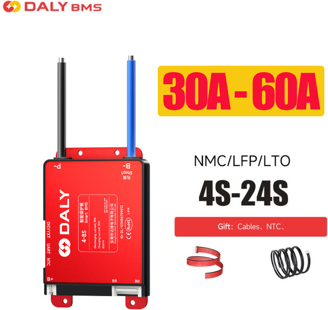 Daly Smart BMS UART mit Bluetooth für Lithium-Batterien Lifepo4 Li-Ion LTO 30A 40A 60A 4S-24S - Bild 1