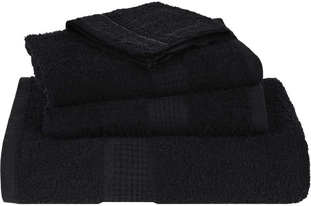 vidaXL Handtuch-Set aus 100% Baumwolle in Schwarz, 2 Stück, B: 100 cm, H: 200 cm, 360 g/m² - Bild 1