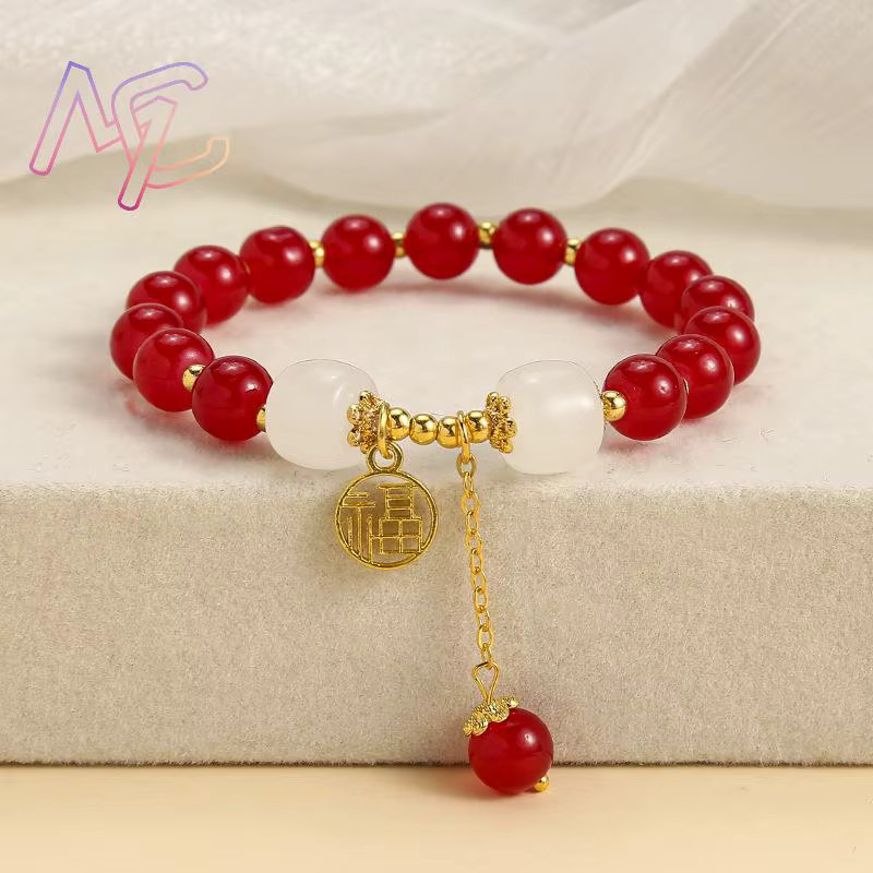 MC Armband, rote Jadeperlen, Damen - Bild 2