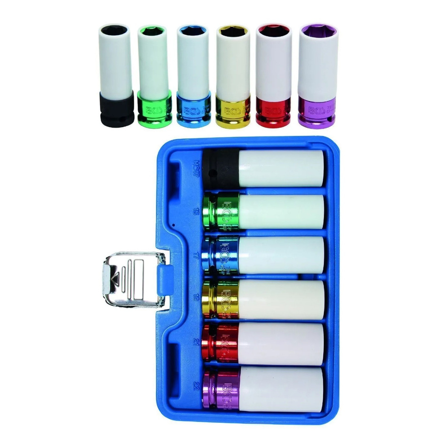 BGS Kraft-Schoneinsatz-Satz mit 12,5 mm Antrieb Innenvierkant, 6-teilig, multicolor - Bild 3