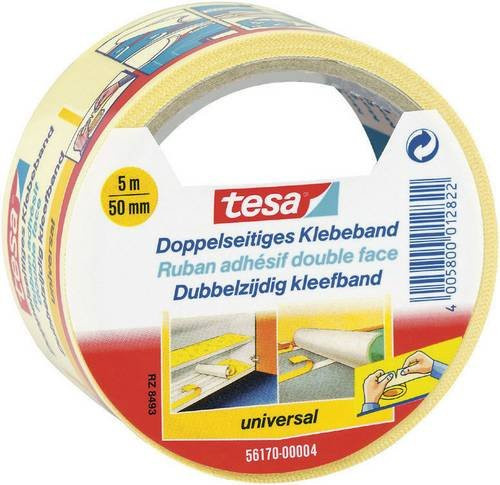Tesa Universal Doppelseitiges Klebeband Weiß B: 50 mm, L: 5 m - Bild 1