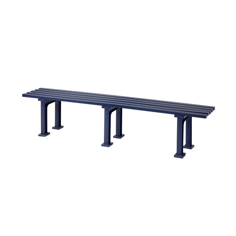 PROREGAL Gartenbank Kuba 4 Sitzer in Blau aus UV-beständigem Witterungskunststoff, H x B x T: 42 x 200 x 37 cm - Bild 2