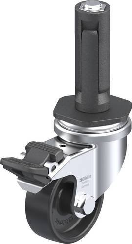 Blickle Lenkrolle LRA-POA 50G-FI-ER02 mit Feststeller, schwarz, Rad-Durchmesser: 50 mm, Tragfähigkeit: 75 kg - Bild 1