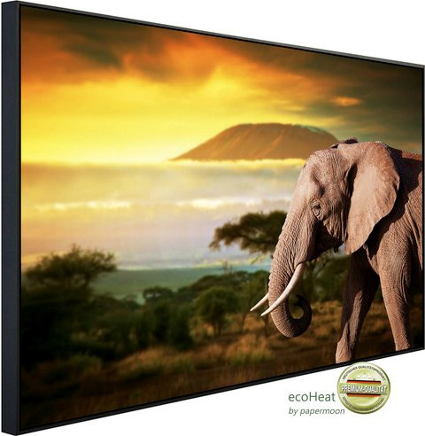 papermoon Infrarotheizung EcoHeat Elefant von Kilimanjaro mit Matt-Effekt in Bunt, App-Steuerung und Überhitzungsschutz - Bild 1