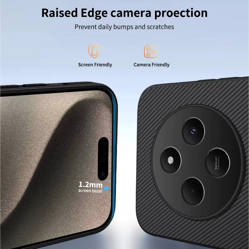 Magnetische Business Schutzhülle aus PU-Leder mit Carbon-Fiber-Textur für Xiaomi Redmi 14C in Schwarz und Lila - Bild 3