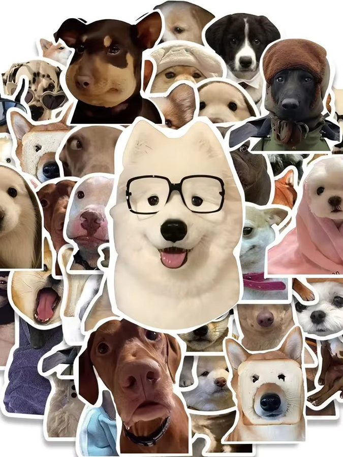 Rspctou Lustige Hunde-Meme Tiersticker in Multicolour für Wasserflaschen, Schreibwaren und Handys - Bild 4