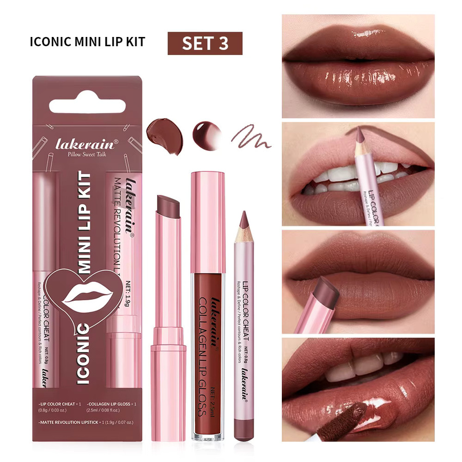ibcccndc Lippenstift-Set, mattschwarz, Matt, Unisex - Bild 2
