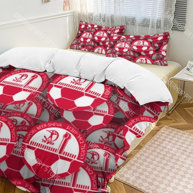 Bettwäsche Set Hapoel Beer Sheva von Binchi Fitness mit Bettbezug und Kissenbezug in Rot, Material Mikrofaser Polyester, B x H: 260 x 220 cm - Bild 1