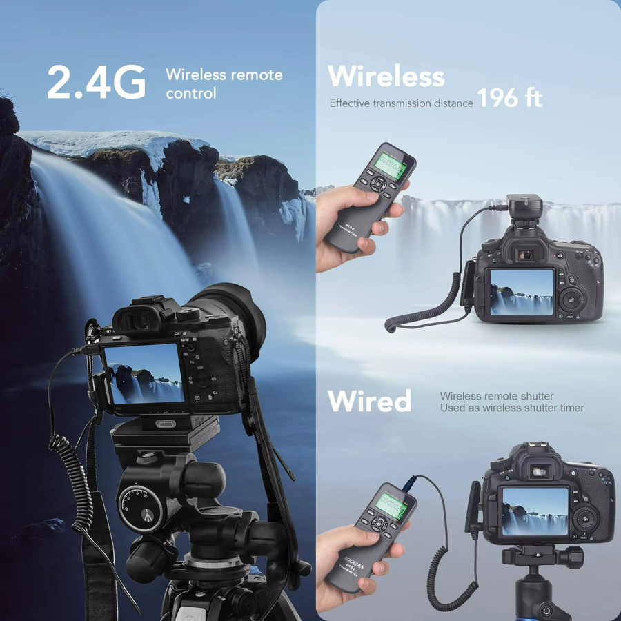 AODELAN WTR-2 Kabelloser Fernauslöser und Timer für Nikon Z5II, Z50II und ZR in Schwarz - Bild 2
