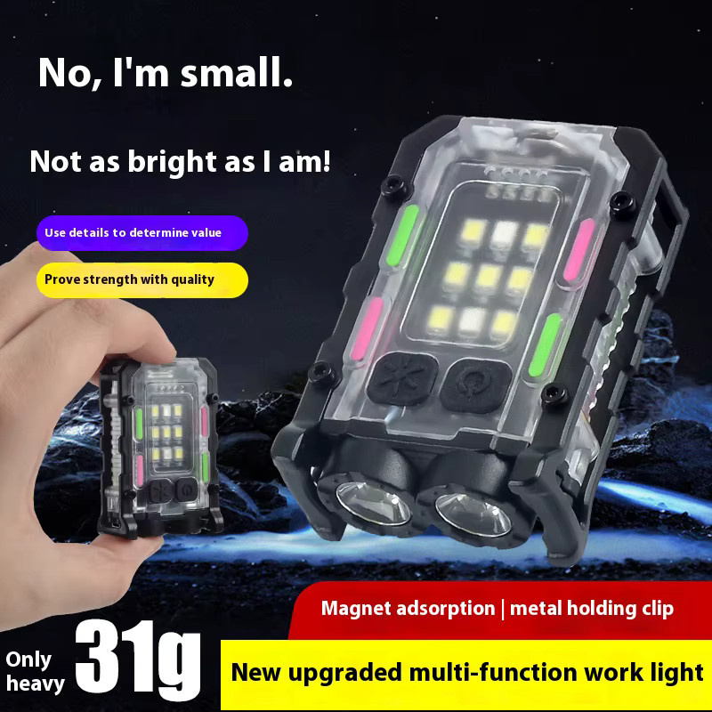 ESMARTER Tragbare Mini-Schlüsselanhänger-Taschenlampe, wiederaufladbare EDC-Arbeitsleuchte mit Clip und Magnet - Bild 2